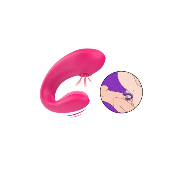 Vibromasseur de couple rose, USB avec 2 moteurs pour stimulation Point G et clitoridienne avec télécommande 